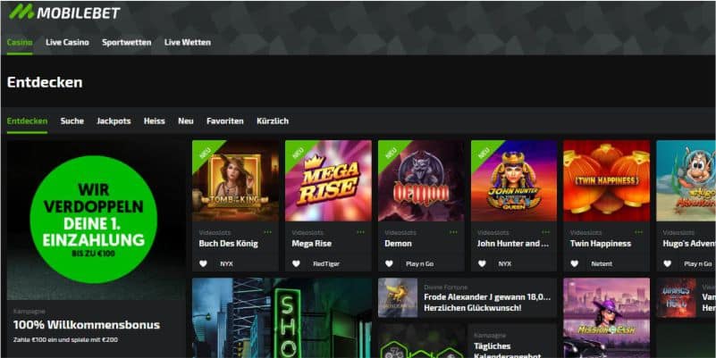 Mobilebet Bonus neu