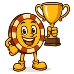 Mr C+B Holding a Trophy